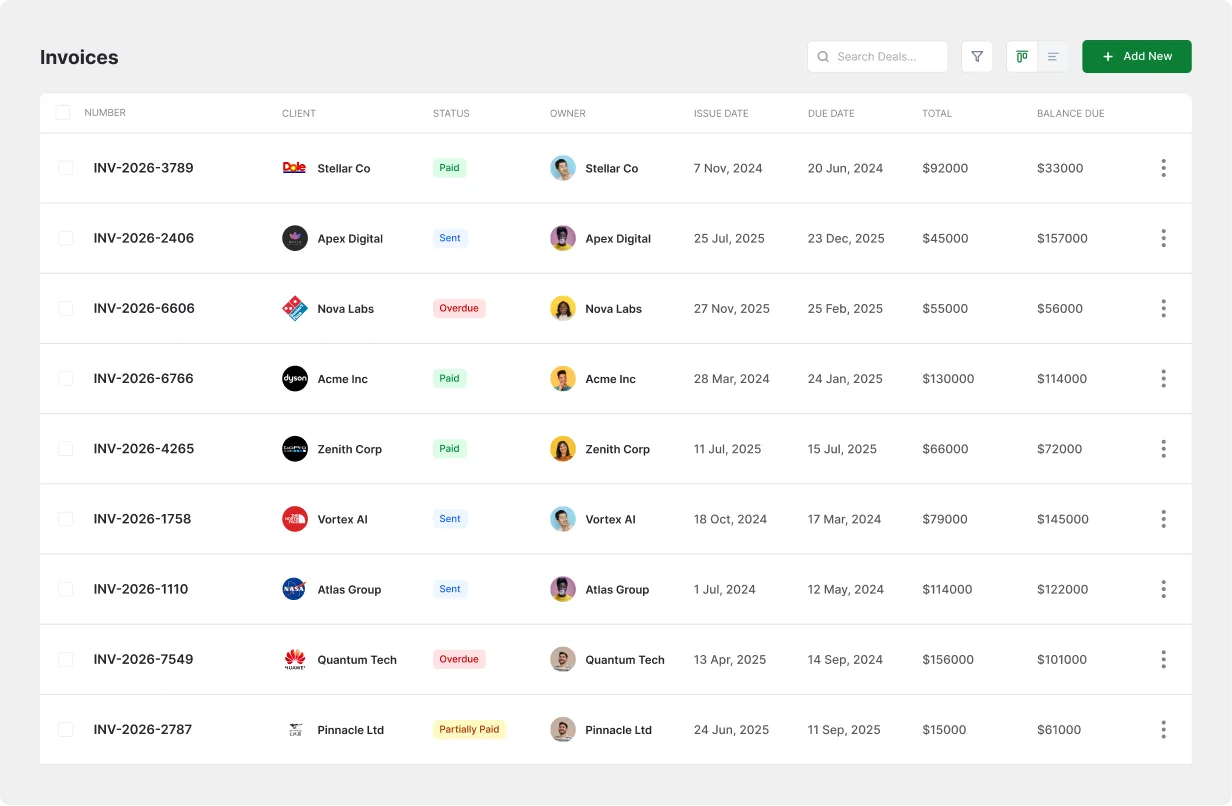 FlyCRM board — with flycrm